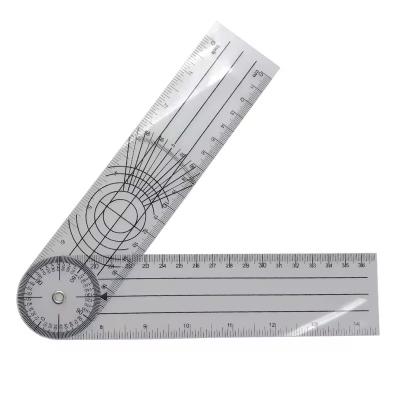 China 7 pulgadas espinales Goniómetro Protractors 180 grados útil regla de múltiples funciones Goniómetro ángulo para artistas diseñadores en venta