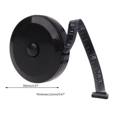 China Wintape 1.5m/60inch Black Tape Measures Dual Sided Retractable Tools Automatic ABS Flexible Mini Sewing Measuring Tape for sale