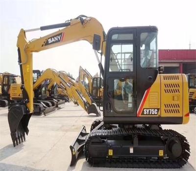 China 7000kgs Excavadora usada Sany SY75C 1.2 metros cúbicos Excavadora usada en venta