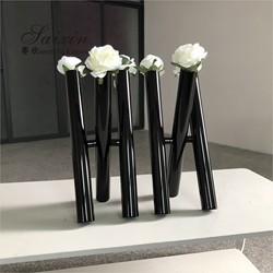 Quality Wedding Decoration Vase For Home Rose Flower 3 Pcs Clear Cylinder Glass 47cm for sale