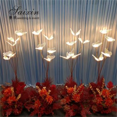 China Romantic Wedding Lights Decoration 5 Head Butterfly LED Wedding Walkway Lights for sale