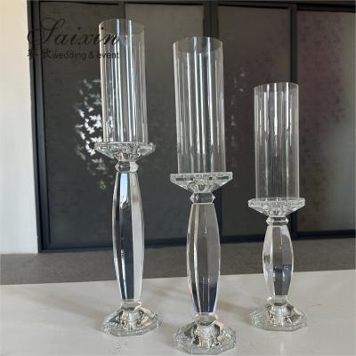 China Wedding Centerpiece Supplier Tall Decoration Crystal Candlestick Holder Stand for sale