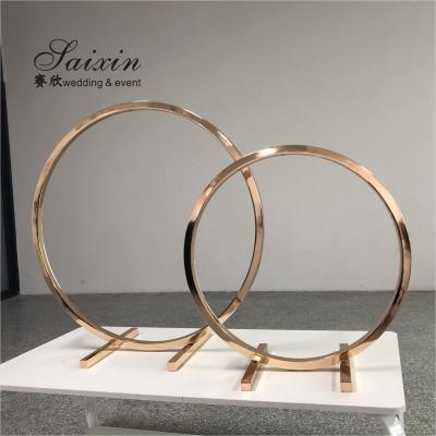 China ZT-354 New wedding centerpieces gold metal round arch flower stand for event decor equipment for sale