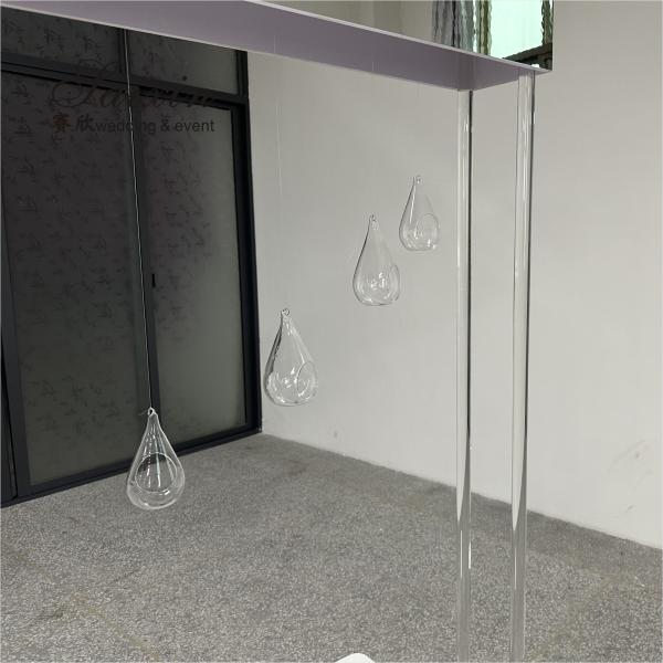 Quality Wedding Crystal Flower Stand Centerpiece With Mirror Flower Holder 150cm for sale