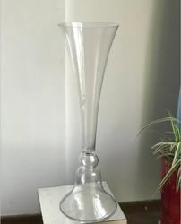 Quality 80cm-100cm Tall Black Glass Stemmed Glass Vase Hurricane For Wedding Table for sale