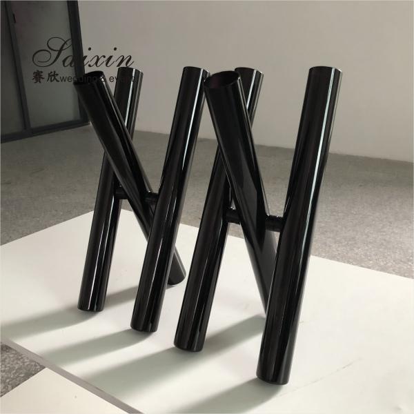 Quality Unique Decorative Vases Black Wedding Centerpieces 3 Glass Cylinder Flower Vase for sale