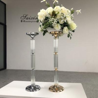 China ZT-562 New design wedding centerpiece crystal pillar and flower supports stand for sale