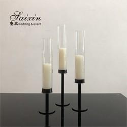 Quality Black Metal Taper Candle Holders Candlesticks Candelabra 3 Pcs Set 54cm for sale