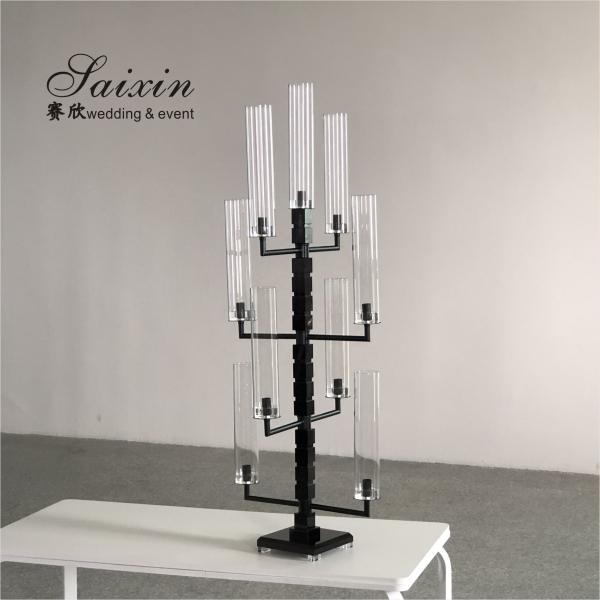 Quality Elegant Trendy 9 Arm Crystal Candelabra for Interior Decor custom tall tube for sale