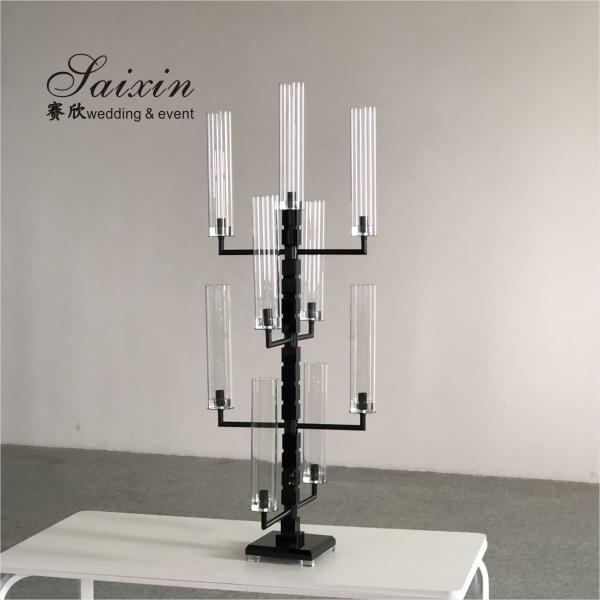 Quality Elegant Trendy 9 Arm Crystal Candelabra for Interior Decor custom tall tube for sale