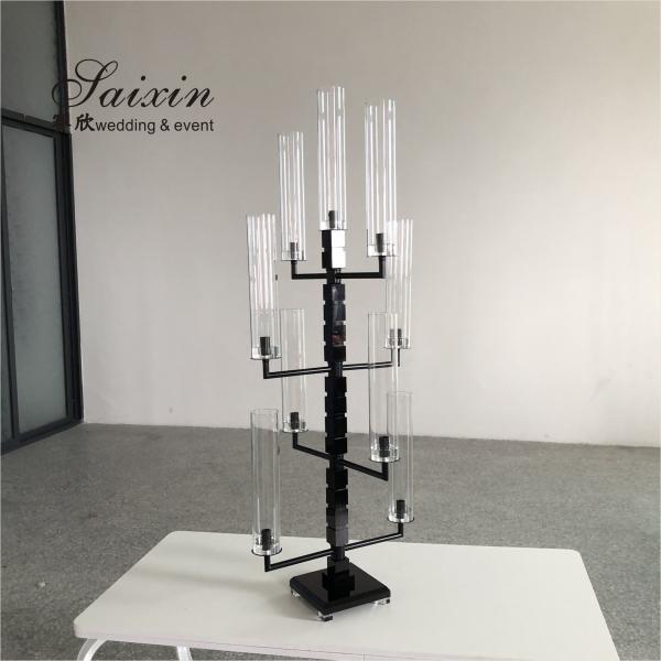 Quality Elegant Trendy 9 Arm Crystal Candelabra for Interior Decor custom tall tube for sale