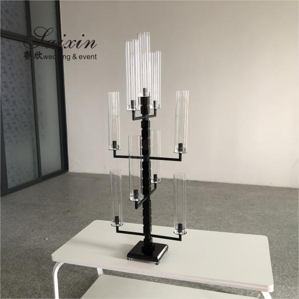 Quality Elegant Trendy 9 Arm Crystal Candelabra for Interior Decor custom tall tube for sale