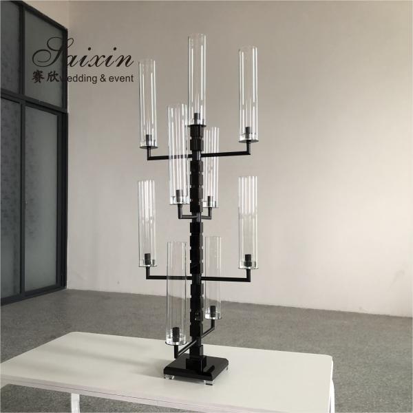 Quality Elegant Trendy 9 Arm Crystal Candelabra for Interior Decor custom tall tube for sale