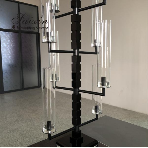 Quality Elegant Trendy 9 Arm Crystal Candelabra for Interior Decor custom tall tube for sale