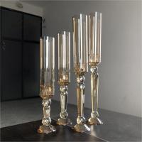 Quality Gold Crystal Candle Holder Set Candlestick A Set Of 4 Pieces Champagne 55cm for sale