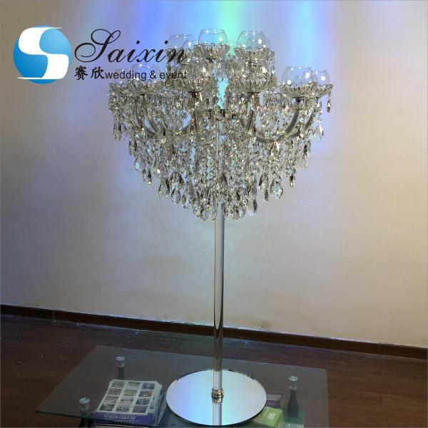 Quality 18 Arms Pendant Full Crystal Glass Pendant Chandelier Transparent Foot Candle for sale