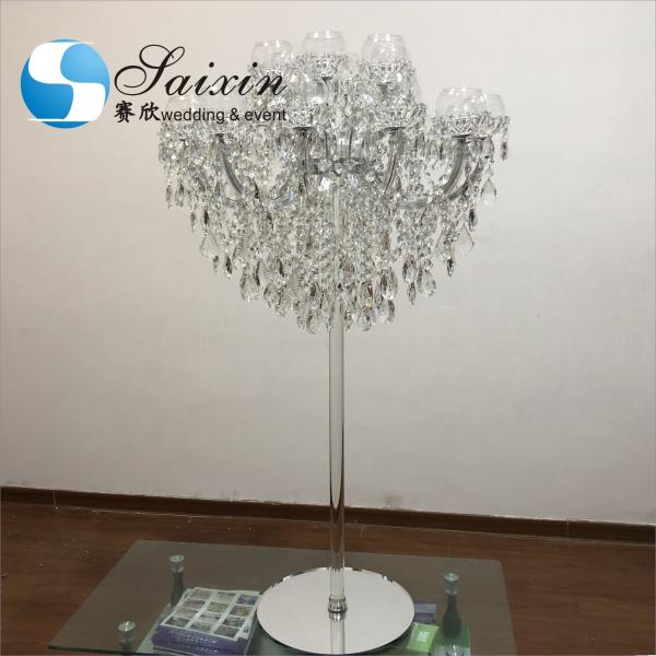 Quality 18 Arms Pendant Full Crystal Glass Pendant Chandelier Transparent Foot Candle for sale