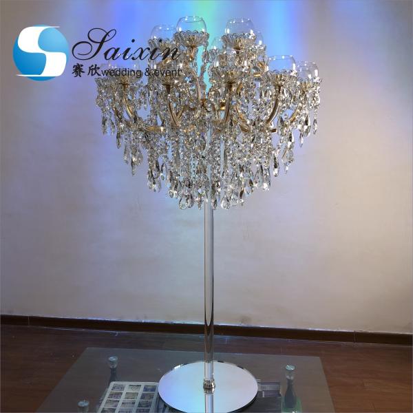 Quality 18 Arms Pendant Full Crystal Glass Pendant Chandelier Transparent Foot Candle for sale