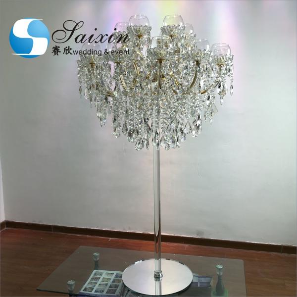 Quality 18 Arms Pendant Full Crystal Glass Pendant Chandelier Transparent Foot Candle for sale