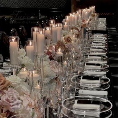 China ZT-046 Wholesale wedding event decor 3 pieces set crystal glass candlesticks for sale