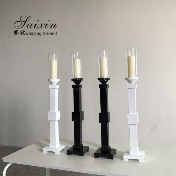 Quality New design single pillar crystal candlesticks for wedding party decoration for sale