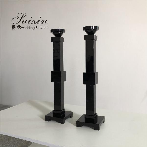 Quality New design single pillar crystal candlesticks for wedding party decoration for sale