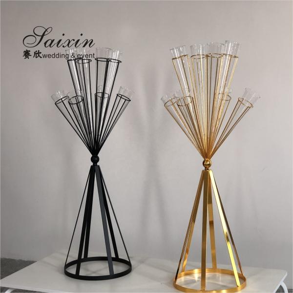 Quality New design slinky black metal flower stands for event party decor for sale