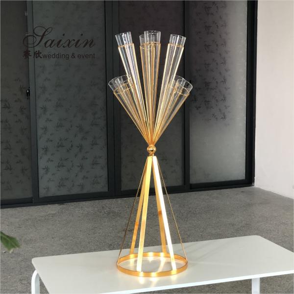 Quality New design slinky black metal flower stands for event party decor for sale