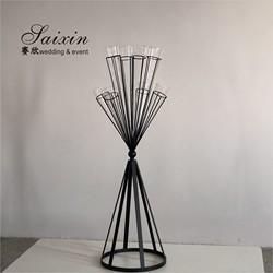 Quality New design slinky black metal flower stands for event party decor for sale