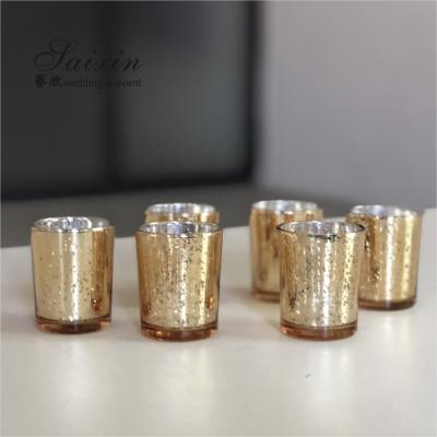 China Decorating Votive Candle Holders For Wedding Event Small Glass Cup Glitter Personalized for sale