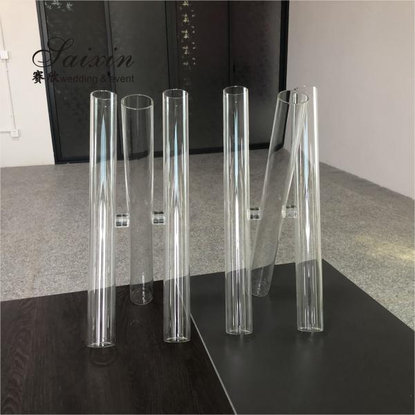 Quality Large Tall Glass Vases For Wedding Centerpieces 3pcs Set Clear Cylinder Flower for sale