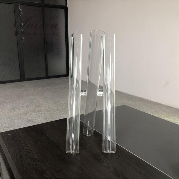 Quality Large Tall Glass Vases For Wedding Centerpieces 3pcs Set Clear Cylinder Flower for sale