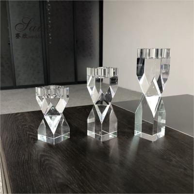 China Brilliant Cut Wedding Votive Candle Holders Tealight Crystal Candelabra Wedding Centerpieces for sale