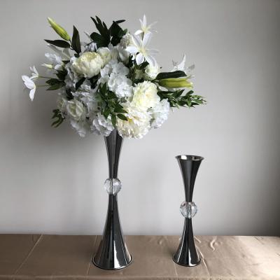 China Gold Silver Decorative Metal Vase Set Flower Vase Wedding Decoration Centerpiece for sale