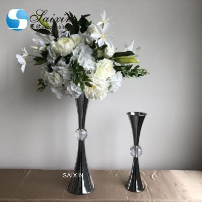 Quality Gold Silver Decorative Metal Vase Set Flower Vase Wedding Decoration Centerpiece for sale