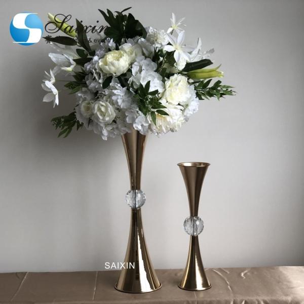 Quality Gold Silver Decorative Metal Vase Set Flower Vase Wedding Decoration Centerpiece for sale