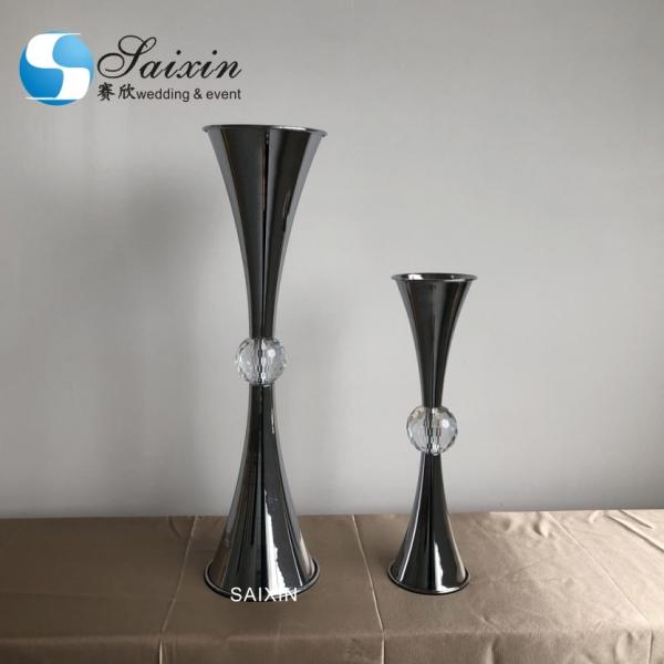 Quality Gold Silver Decorative Metal Vase Set Flower Vase Wedding Decoration Centerpiece for sale