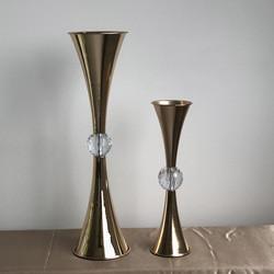 Quality Gold Silver Decorative Metal Vase Set Flower Vase Wedding Decoration Centerpiece for sale