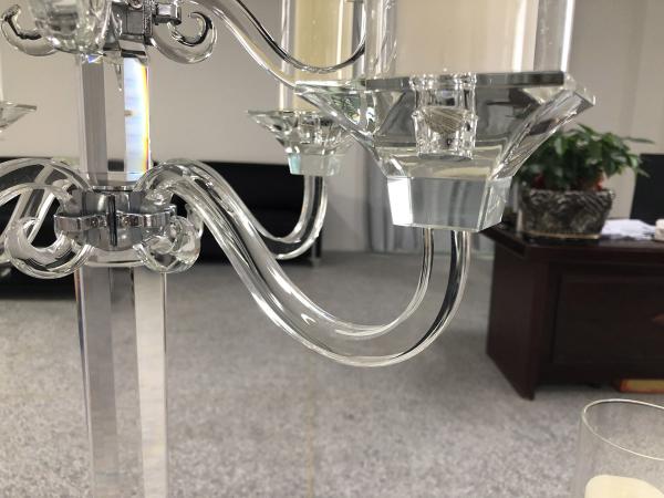 Quality K9 Crystal Glass Candelabra For Sale Taper Pillar Candles Wedding Party Table for sale