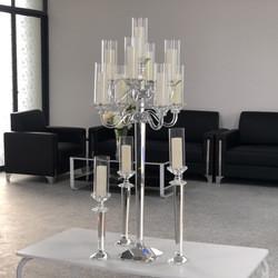 Quality K9 Crystal Glass Candelabra For Sale Taper Pillar Candles Wedding Party Table for sale