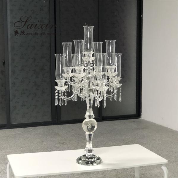 Quality 9 Branches 9 Arm Crystal Candelabra For Interior Decor Candle Holder Home for sale