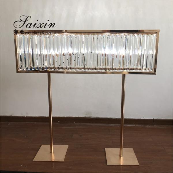 Quality Wholesale wedding table decoration rectangle crystal centerpieces with light for sale
