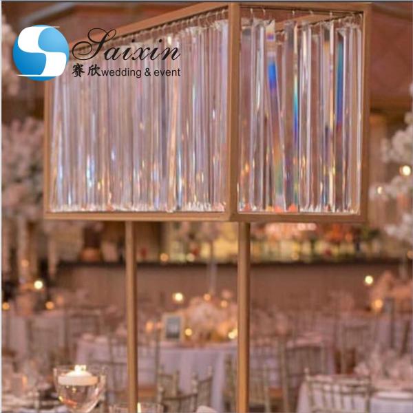 Quality Wholesale wedding table decoration rectangle crystal centerpieces with light for sale