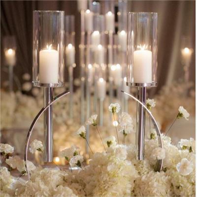 China 60cm 4 3 2 Birthday Candle Candelabra Centerpieces Gold Metal Circle Votive Candle Holder for sale