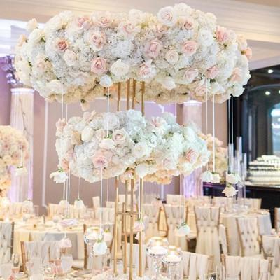China Wholesale Tall large circle round flower standing for wedding decoration centerpieces en venta