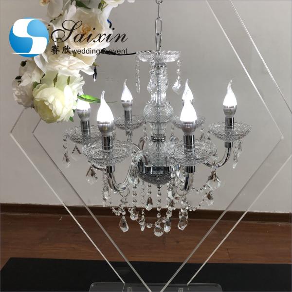 Quality ZT-407C Wedding event centerpieces rhombic clear acrylic stand with crystal for sale