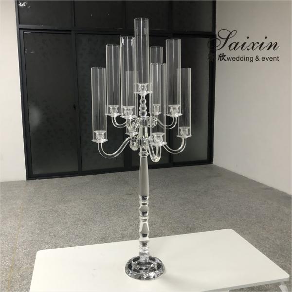 Quality 9 Arms Crystal Glass Candelabra Chandelier Decorations Table Centerpiece 125cm for sale