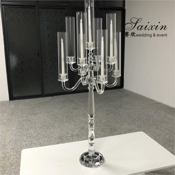 Quality 9 Arms Crystal Glass Candelabra Chandelier Decorations Table Centerpiece 125cm for sale