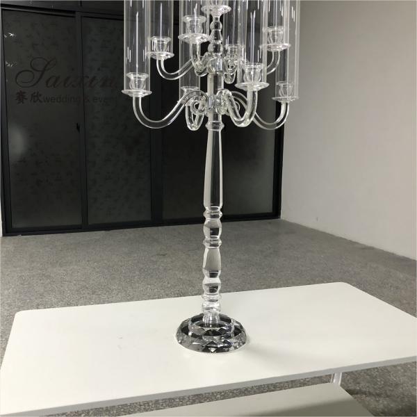 Quality 9 Arms Crystal Glass Candelabra Chandelier Decorations Table Centerpiece 125cm for sale
