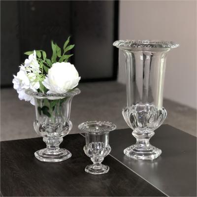 China 20 Inch 24 Inch Tall Clear Glass Vase Decoration Wedding Home For Dining Table for sale